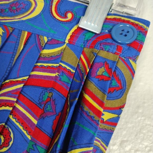 Vintage Paisley Print Skirt Women's Bohemian Midi Pleated Sz1 0 Nostalgic Rare - Picture 7 of 12